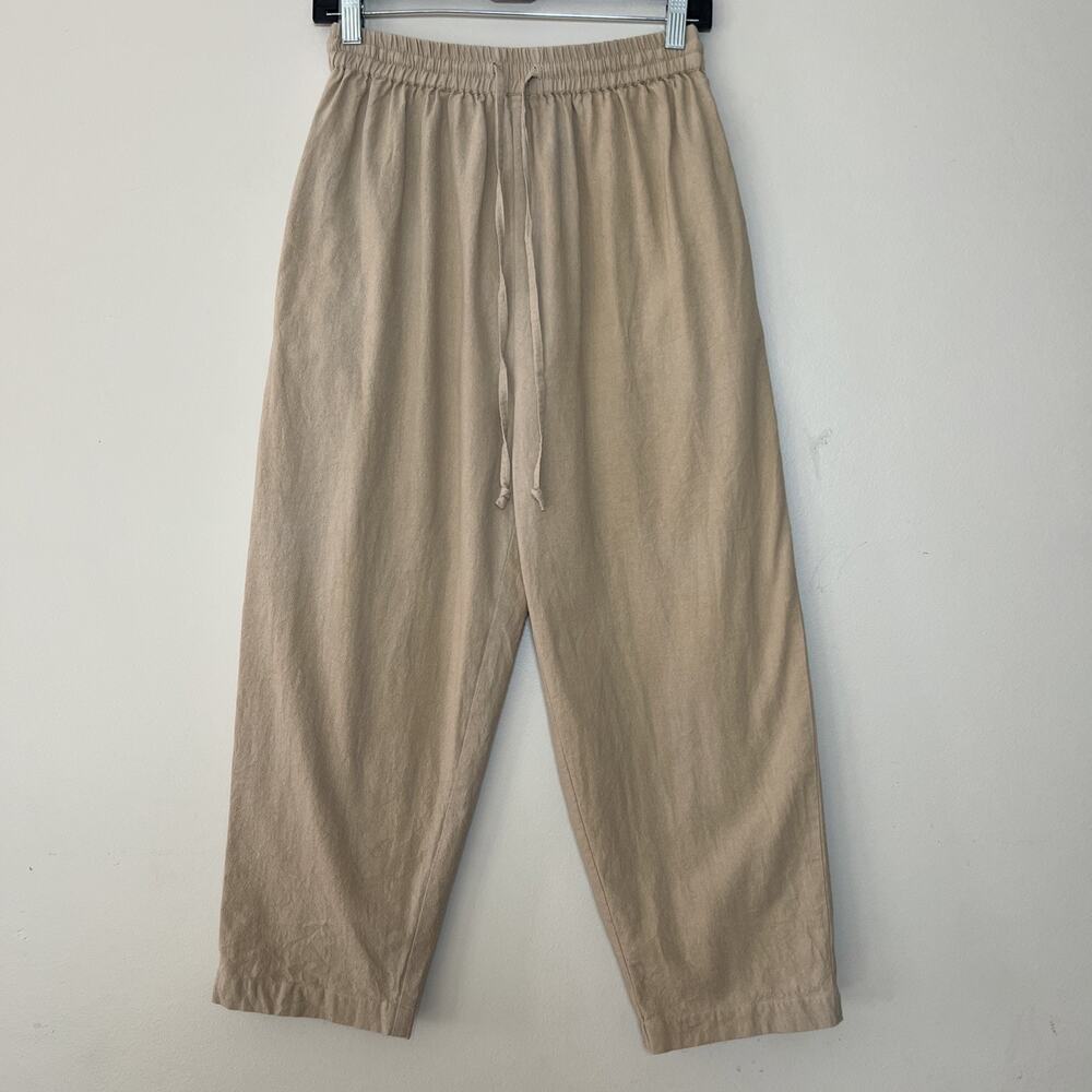 Laude the Label Pants Lightweight Elastic Waist Tan Beige Women’s Size Medium